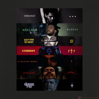 The Weeknd: Discography Oversized Unisex T-shirt (front and back print)