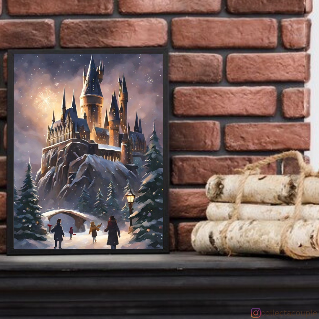 Harry Potter: Snowy Hogwarts Framed Poster