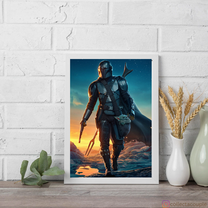 Mandalorian with Grogu Framed Poster