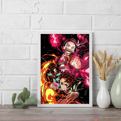 Demon Slayer: Tanjiro & Nezuko Framed Poster