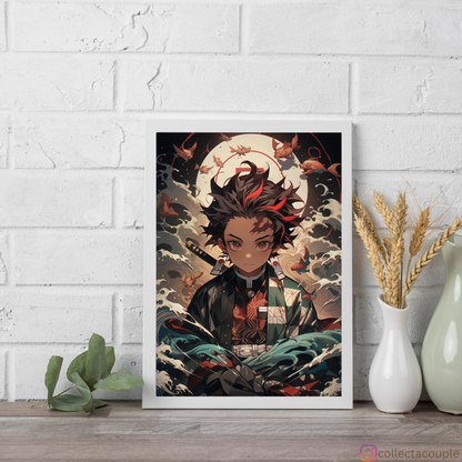 Demon Slayer: Tanjiro Painting Framed Poster