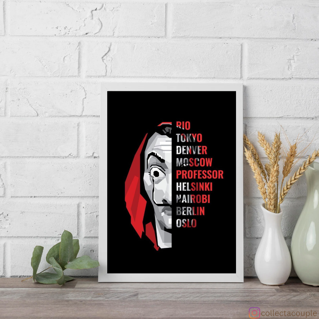 Money Heist: Split Face Framed Poster