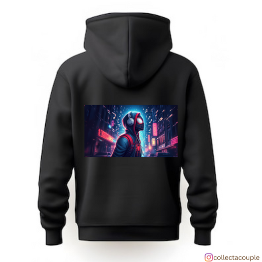 Spider-Man Into the Spiderverse: Headphones Unisex Hoodie (front & back print)