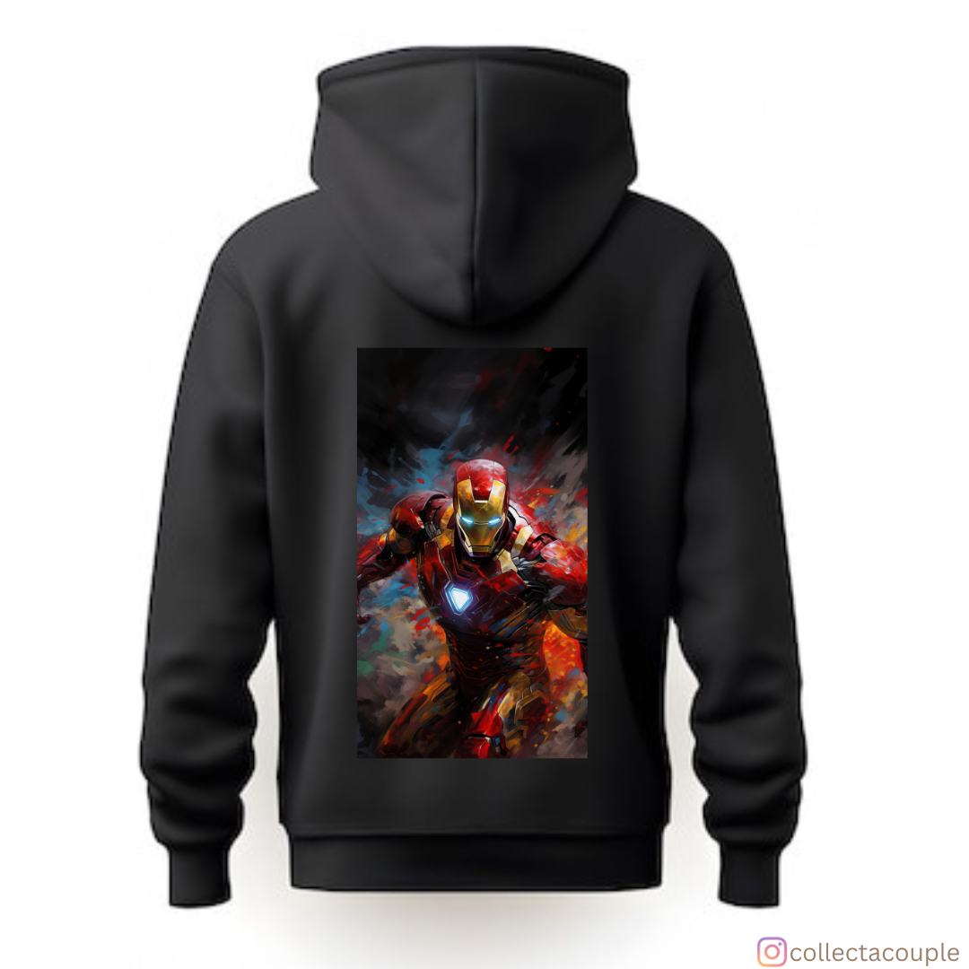 Iron Man: Illustrated Unisex Hoodie (front & back print)