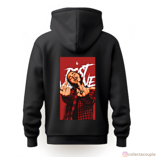 Post Malone: Pose Illustrated Unisex Hoodie (front & back print)