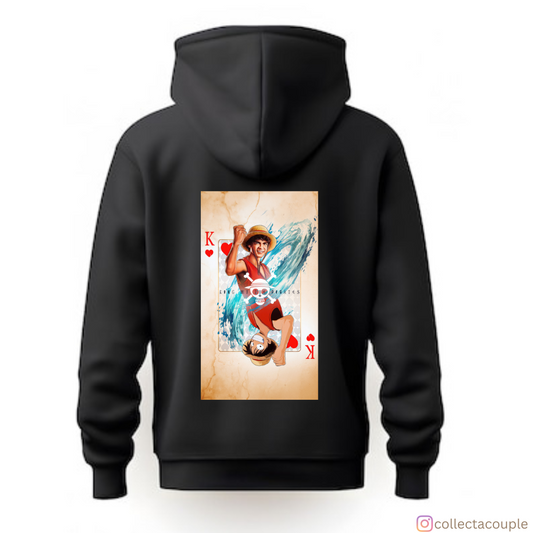 One Piece: Monkey D Luffy King of Hearts Unisex Hoodie (front & back print)