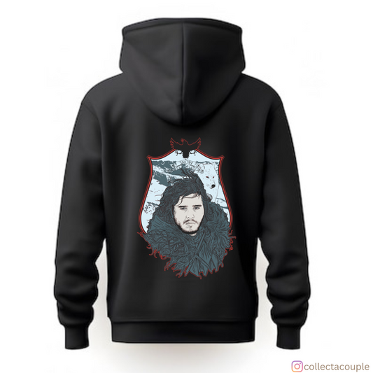 Game of Thrones: Jon Snow Illustrated Unisex Hoodie (front & back print)