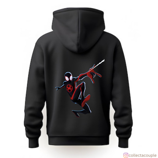 Spider-Man Into the Spider Verse: Miles Morales Swinging Unisex Hoodie (front & back print)