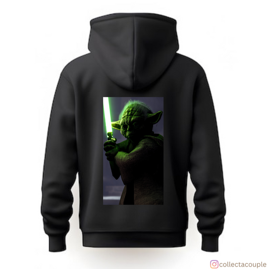 Star Wars: Yoda with Lightsaber Unisex Hoodie (front & back print)