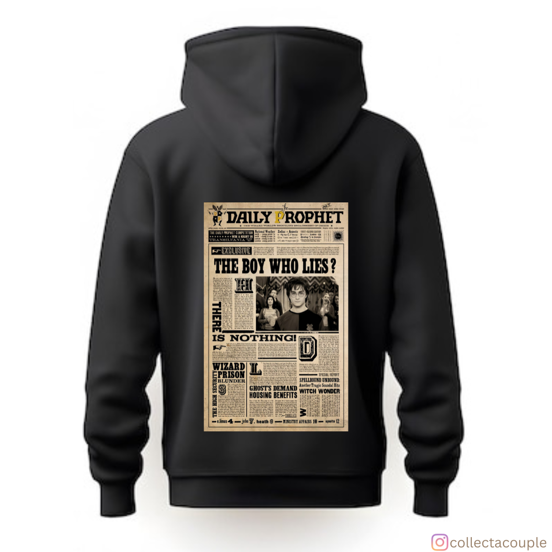 Harry Potter: Daily Prophet- Boy who Lies (1) Unisex Hoodie (front & back print)