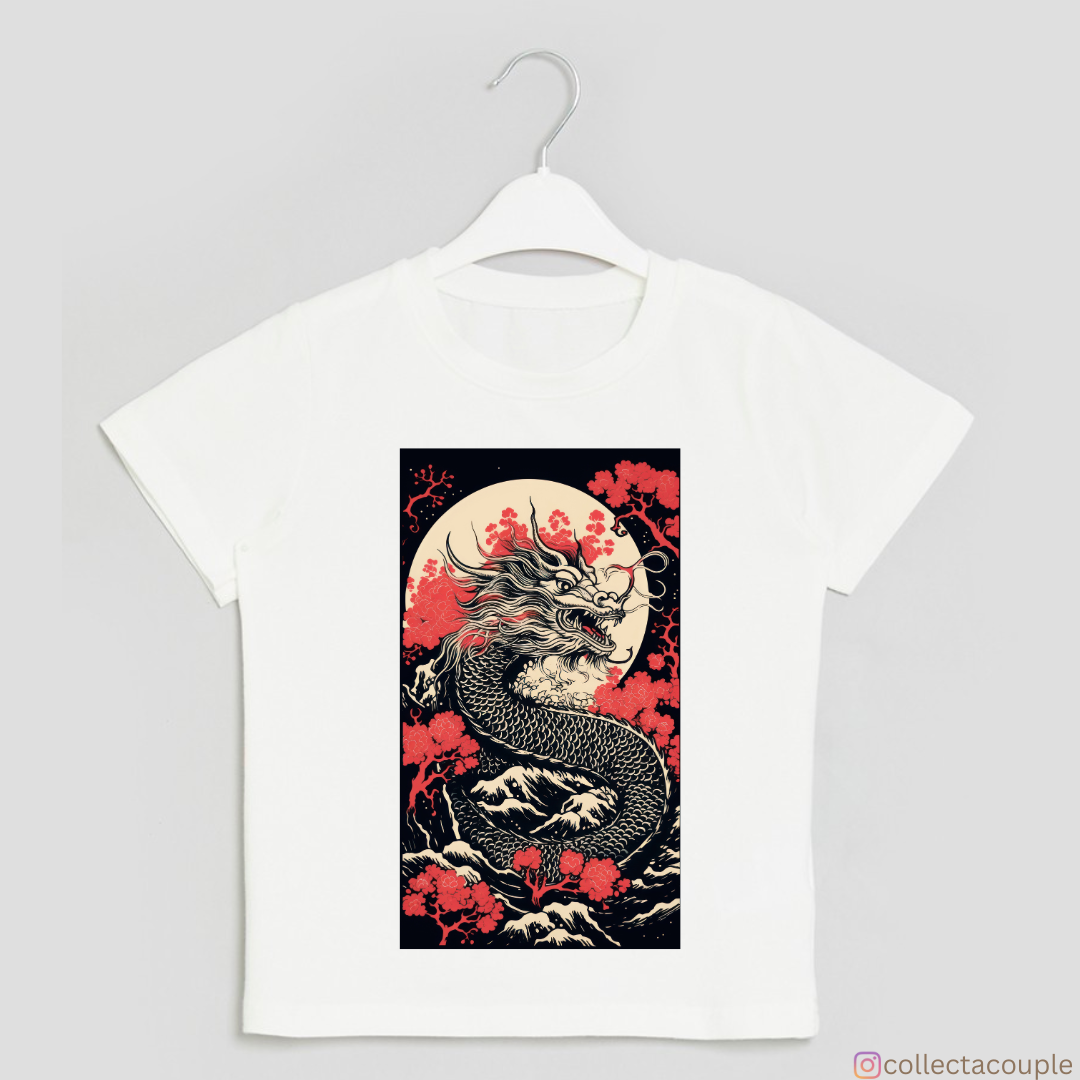 Chinese Dragon: Illustrated Black Unisex T-shirt