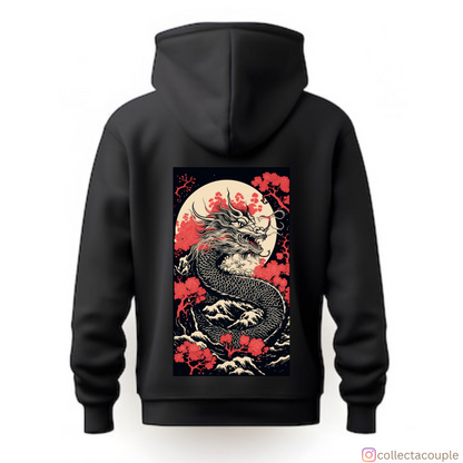 Chinese Dragon: Illustration Unisex Hoodie (front & back print)