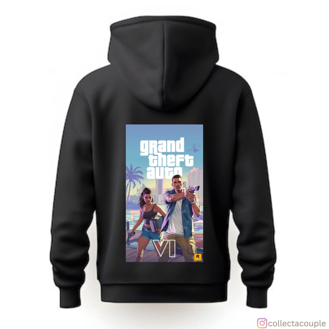 Grand Theft Auto: GTA VI In Action Unisex Hoodie (front & back print)