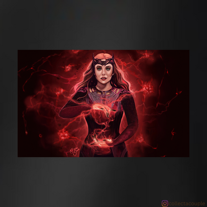 Scarlet Witch: Pose Illustrated Unisex Hoodie (front & back print)