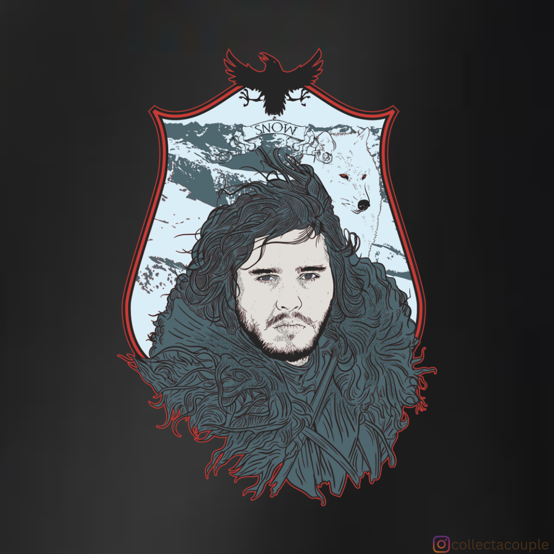 Game of Thrones: Jon Snow Illustrated Unisex Hoodie (front & back print)