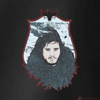 Game of Thrones: Jon Snow Illustrated Unisex Hoodie (front & back print)