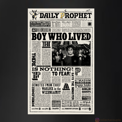 Harry Potter: Daily Prophet- Boy who Lived (1) Unisex Hoodie (front & back print)