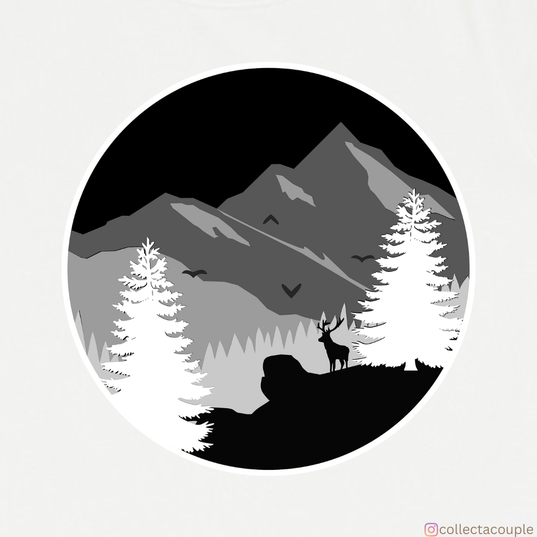 Mountains and Trees: Silhouette Unisex T-shirt