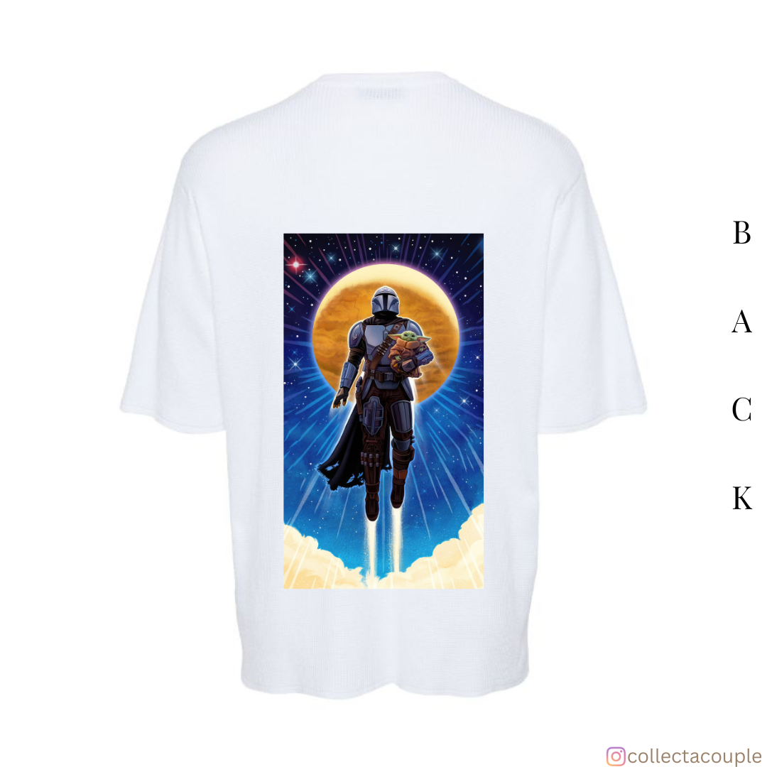 The Mandalorian: Mandalorian and Grogu Oversized Unisex T-shirt (front and back print)