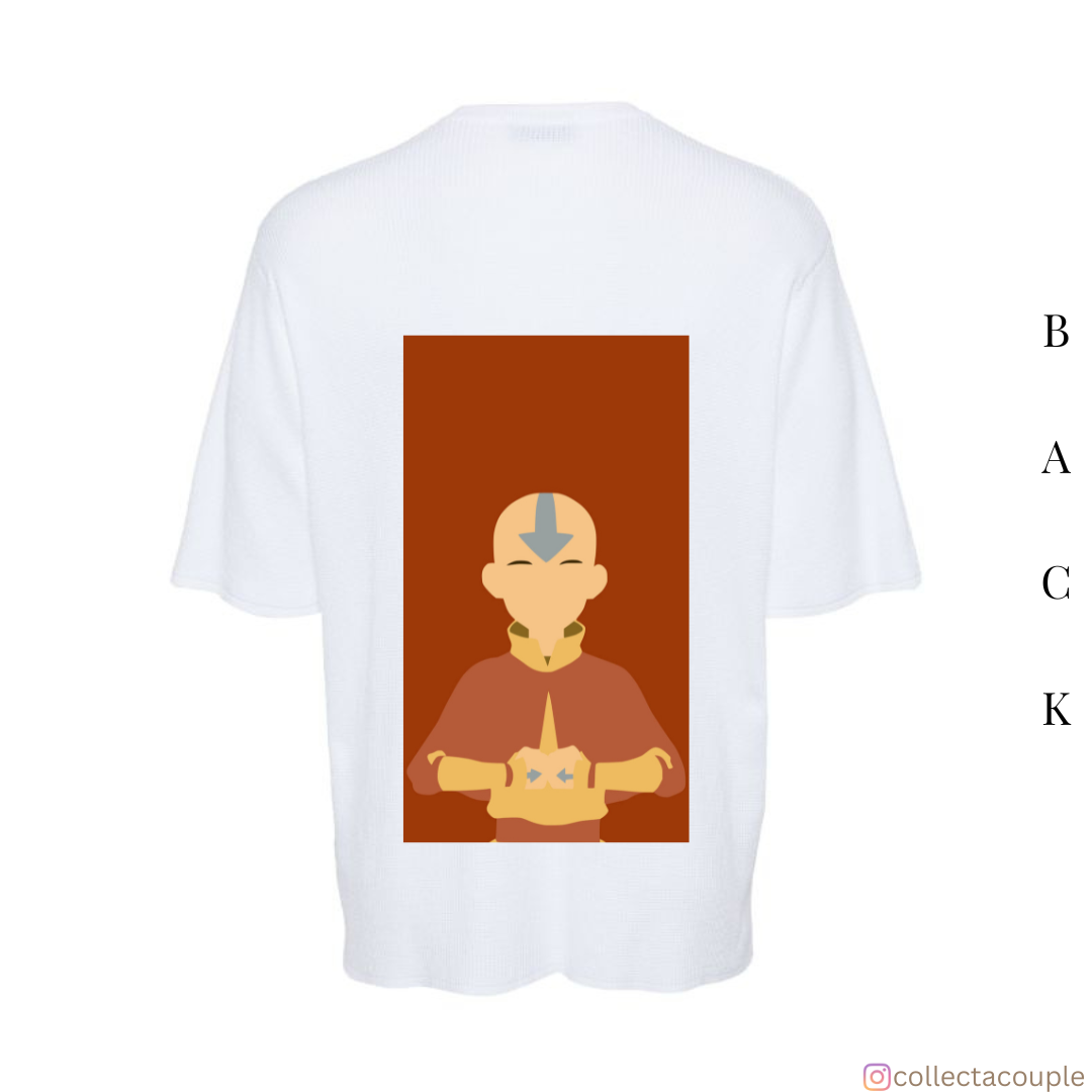 Avatar The Last Airbender: Aang Illustrated Oversized Unisex T-shirt (front and back print)