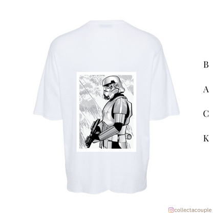 Star Wars: Stormtrooper Sketch Oversized Unisex T-shirt (front and back print)