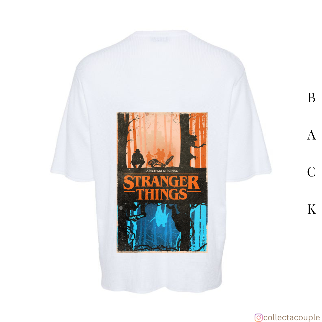 Stranger Things: Upside Down Illustrated Oversized Unisex T-shirt (front and back print)