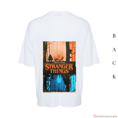 Stranger Things: Upside Down Illustrated Oversized Unisex T-shirt (front and back print)