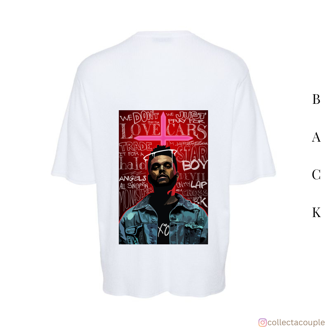 The Weeknd: Collage Oversized Unisex T-shirt (front and back print)