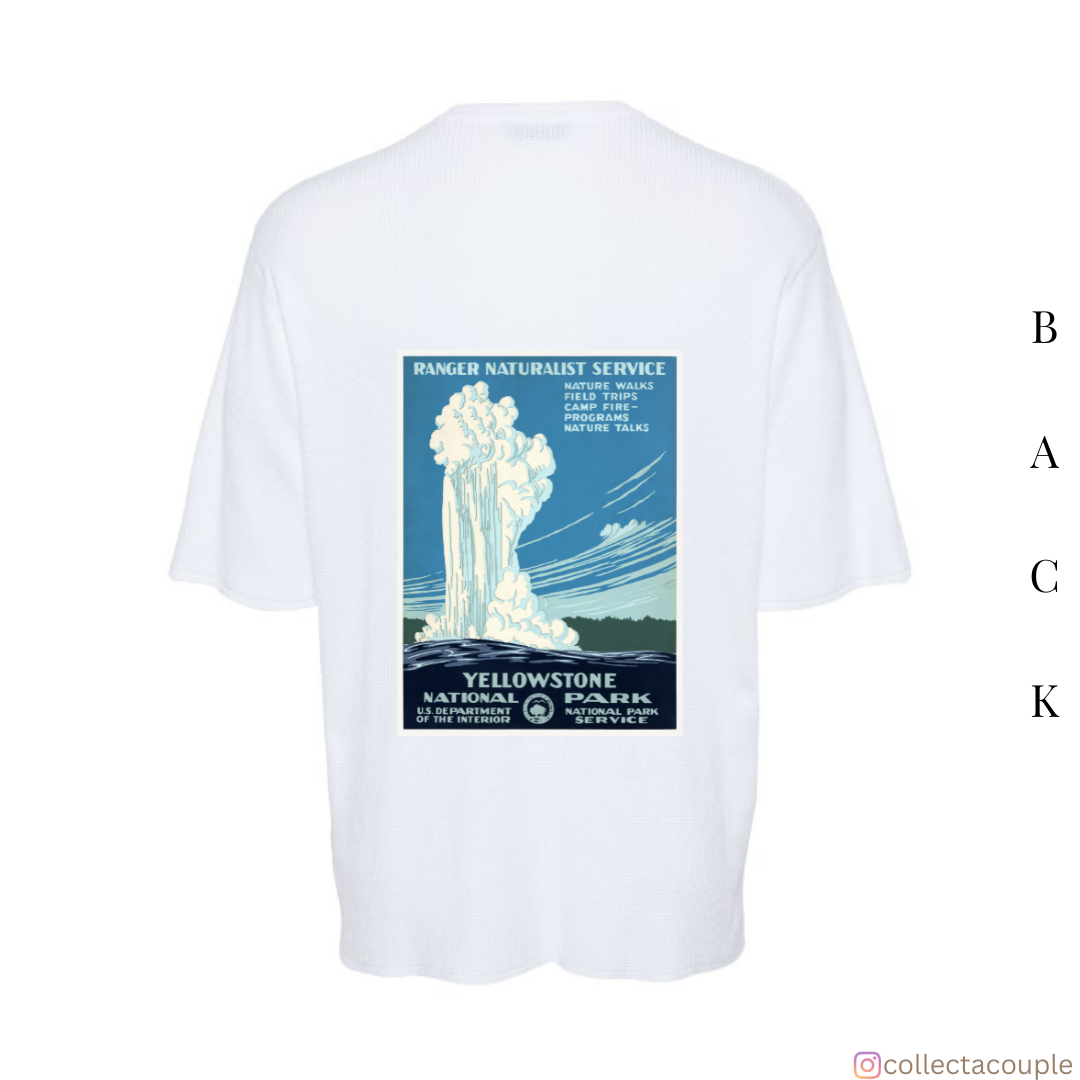 Travel Aesthetic: Yellowstone Oversized Unisex T-shirt (front and back print)