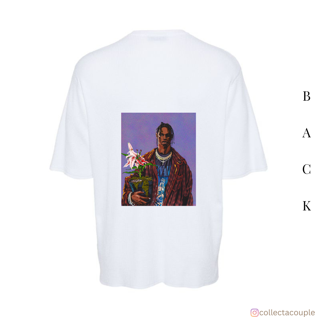 Travis Scott: Illustration Oversized Unisex T-shirt (front and back print)