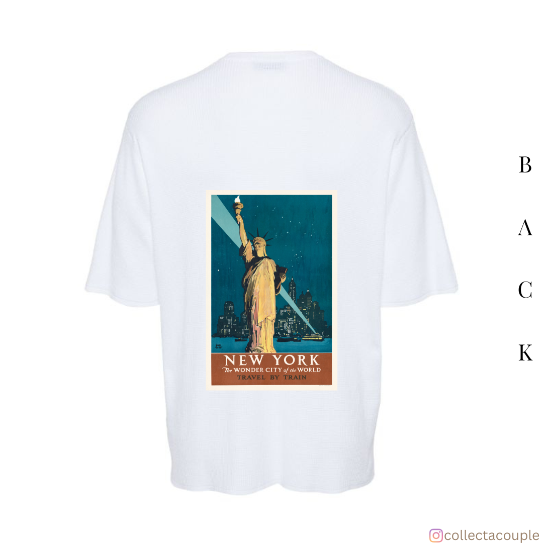 Travel Aesthetic: New York Oversized Unisex T-shirt (front and back print)