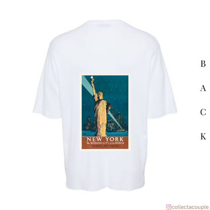 Travel Aesthetic: New York Oversized Unisex T-shirt (front and back print)