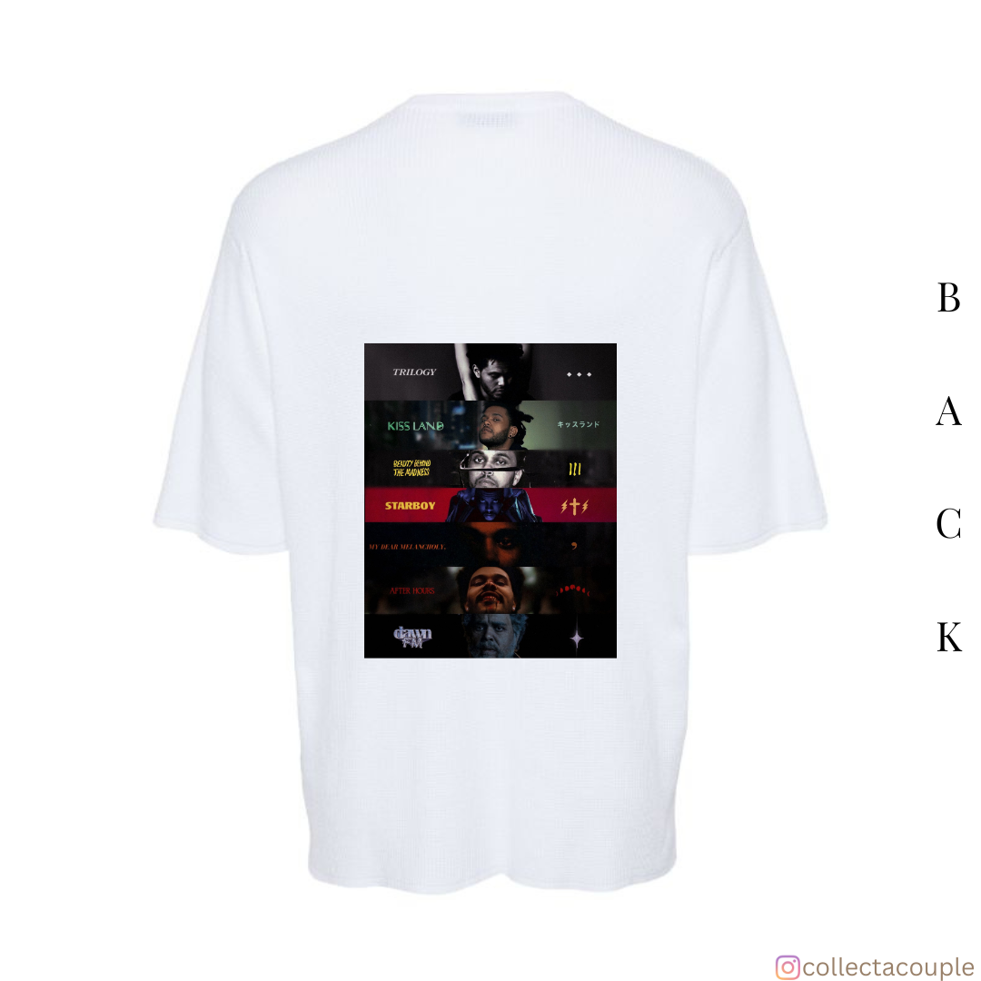 The Weeknd: Discography Oversized Unisex T-shirt (front and back print)