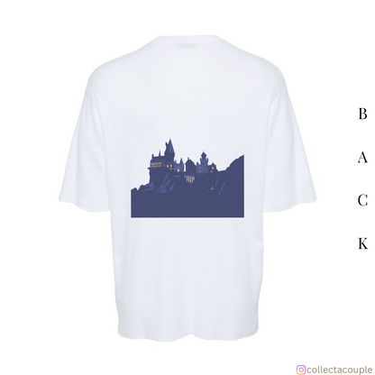 Harry Potter: Hogwarts Silhouette Oversized Unisex T-shirt (front and back print)