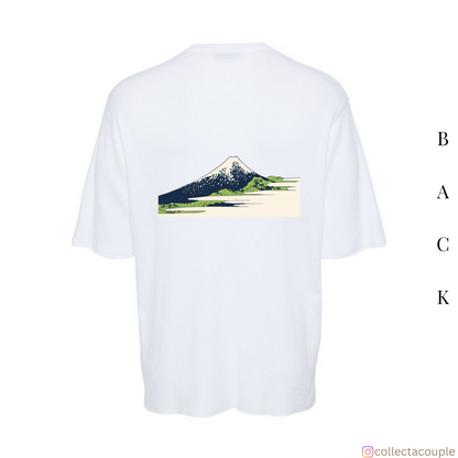 Travel Aesthetic: Mount Fuji Oversized Unisex T-shirt (front and back print)