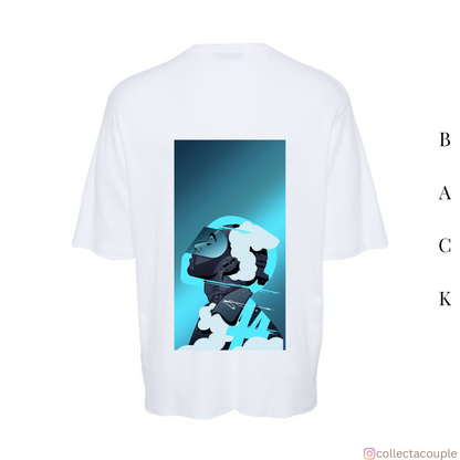 Lewis Hamilton: Illustrated Oversized Unisex T-shirt (front and back print)