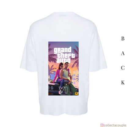 Grand Theft Auto: GTA VI Pose Oversized Unisex T-shirt (front and back print)