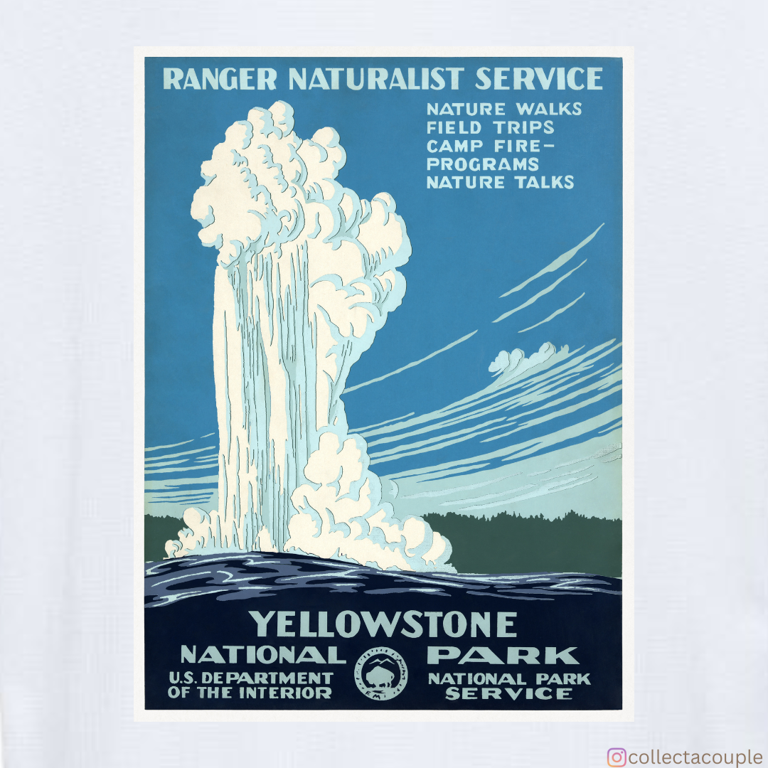 Travel Aesthetic: Yellowstone Oversized Unisex T-shirt (front and back print)