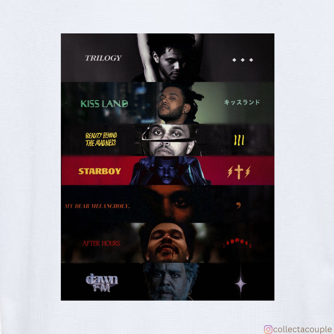 The Weeknd: Discography Oversized Unisex T-shirt (front and back print)