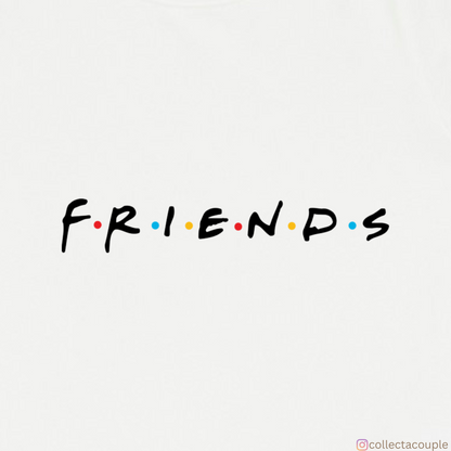 Friends: Illustrated Cast Oversized Unisex T-shirt (front and back print)