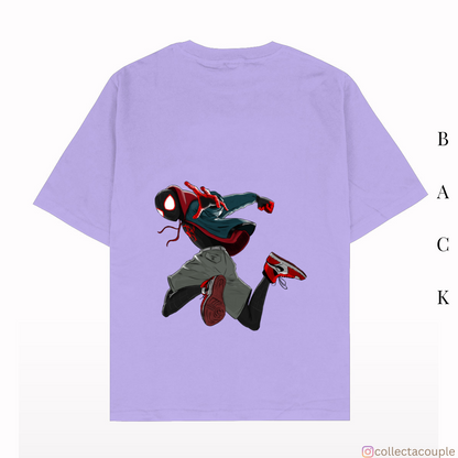 Spider Verse: Miles Morales Pose Oversized Unisex T-shirt (front and back print)