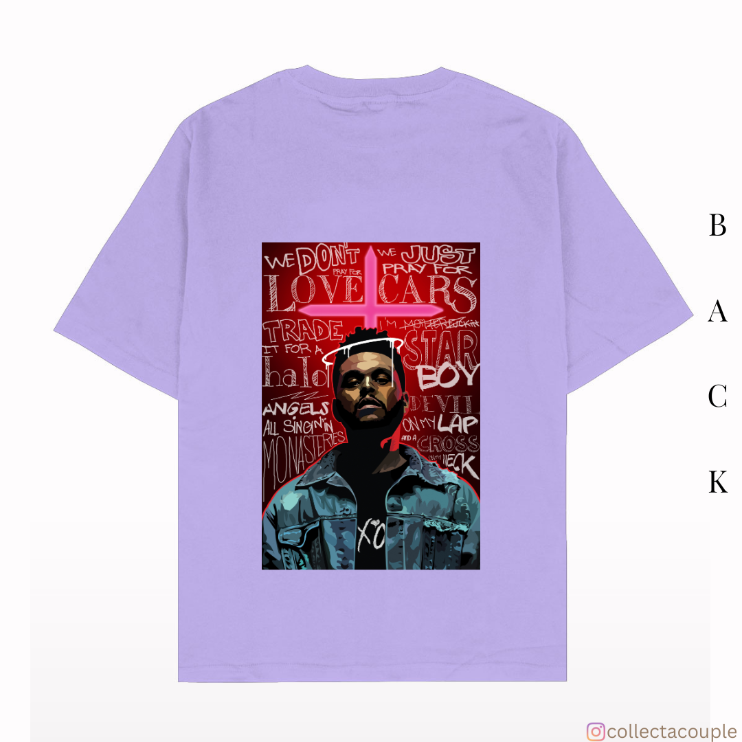 The Weeknd: Collage Oversized Unisex T-shirt (front and back print)