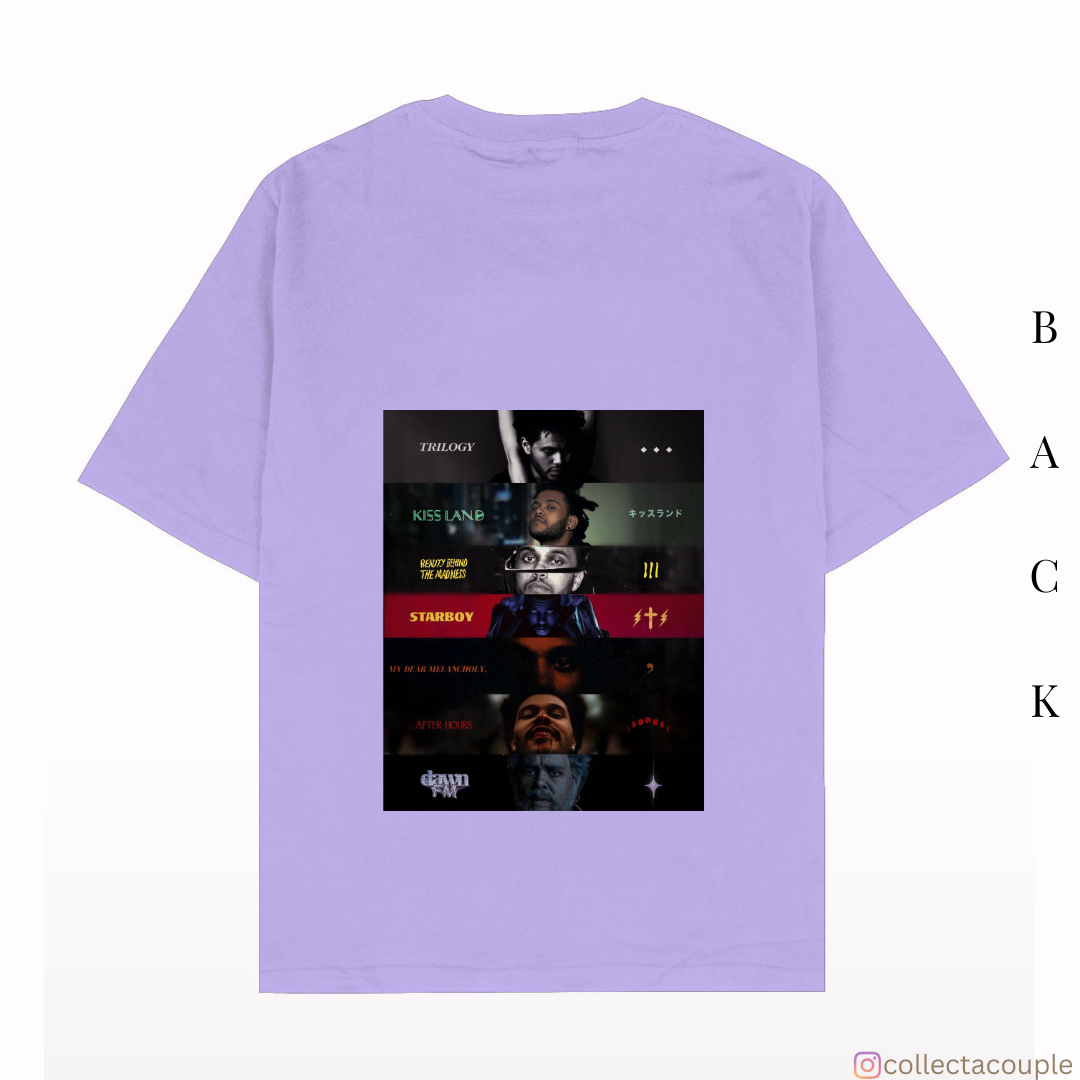 The Weeknd: Discography Oversized Unisex T-shirt (front and back print)