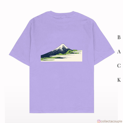 Travel Aesthetic: Mount Fuji Oversized Unisex T-shirt (front and back print)