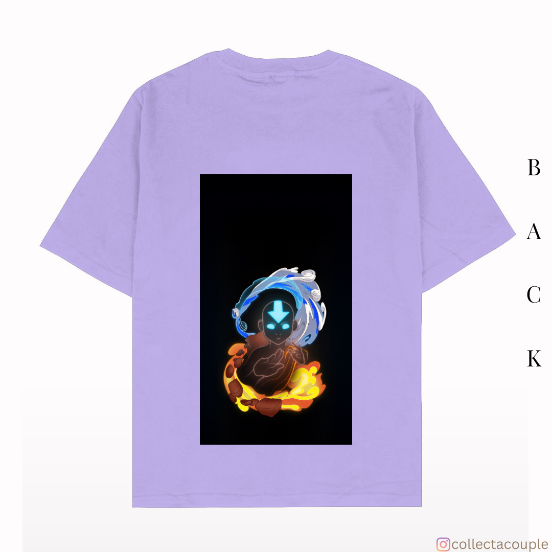 Avatar The Last Airbender: Aang Illustrated 2 Oversized Unisex T-shirt (front and back print)