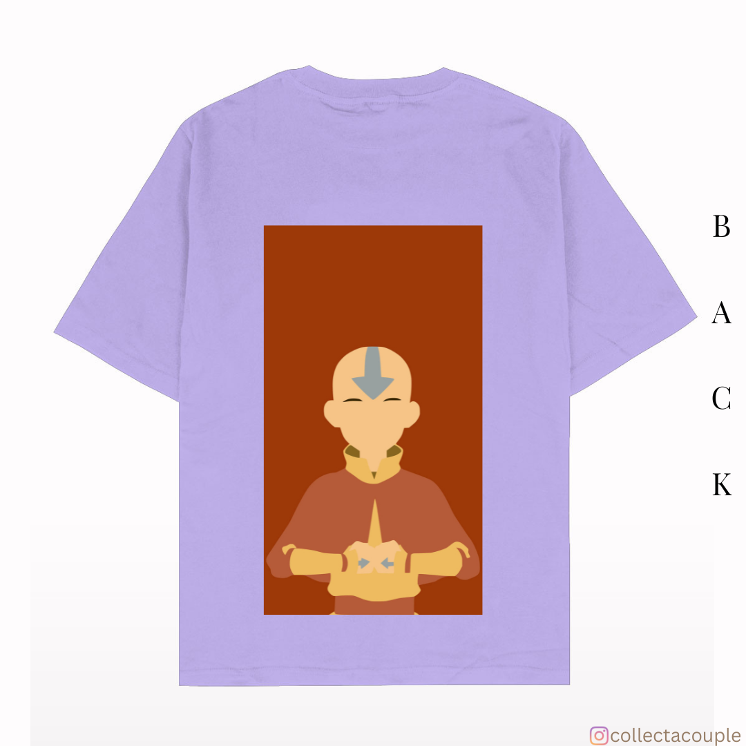 Avatar The Last Airbender: Aang Illustrated Oversized Unisex T-shirt (front and back print)