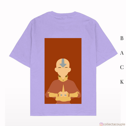 Avatar The Last Airbender: Aang Illustrated Oversized Unisex T-shirt (front and back print)