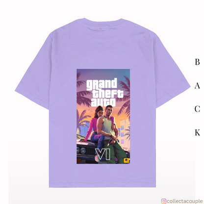 Grand Theft Auto: GTA VI Pose Oversized Unisex T-shirt (front and back print)
