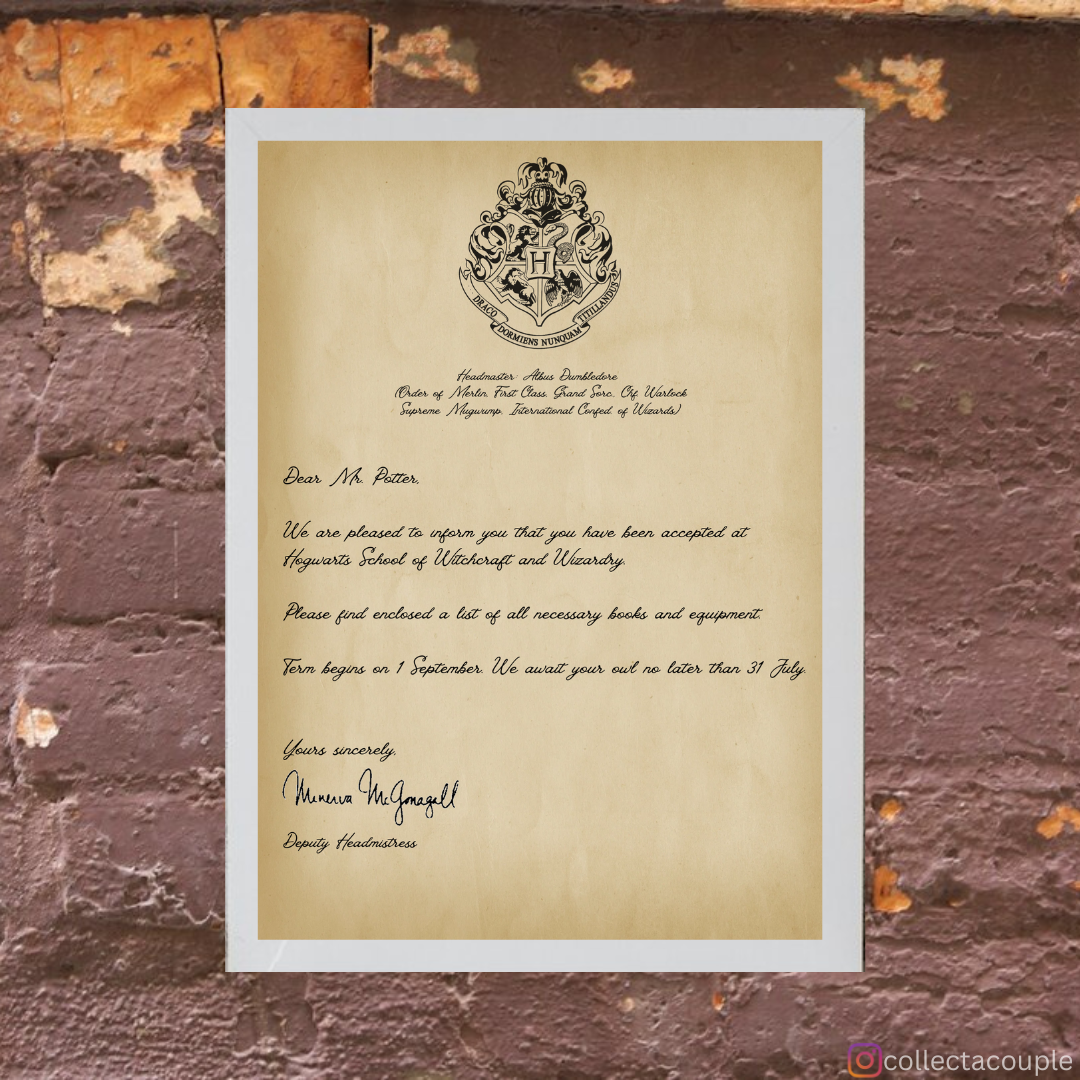 Customised Hogwarts Acceptance Letter Framed Poster (without address)