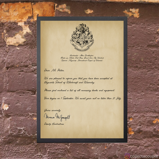 Customised Hogwarts Acceptance Letter Framed Poster (without address)